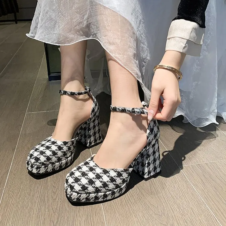 Fashion Chunky Women High Heels Shoes Brand Sexy Pumps 2023 Spring Summer New Trend Dress Party Designer Sandals Women Shoes