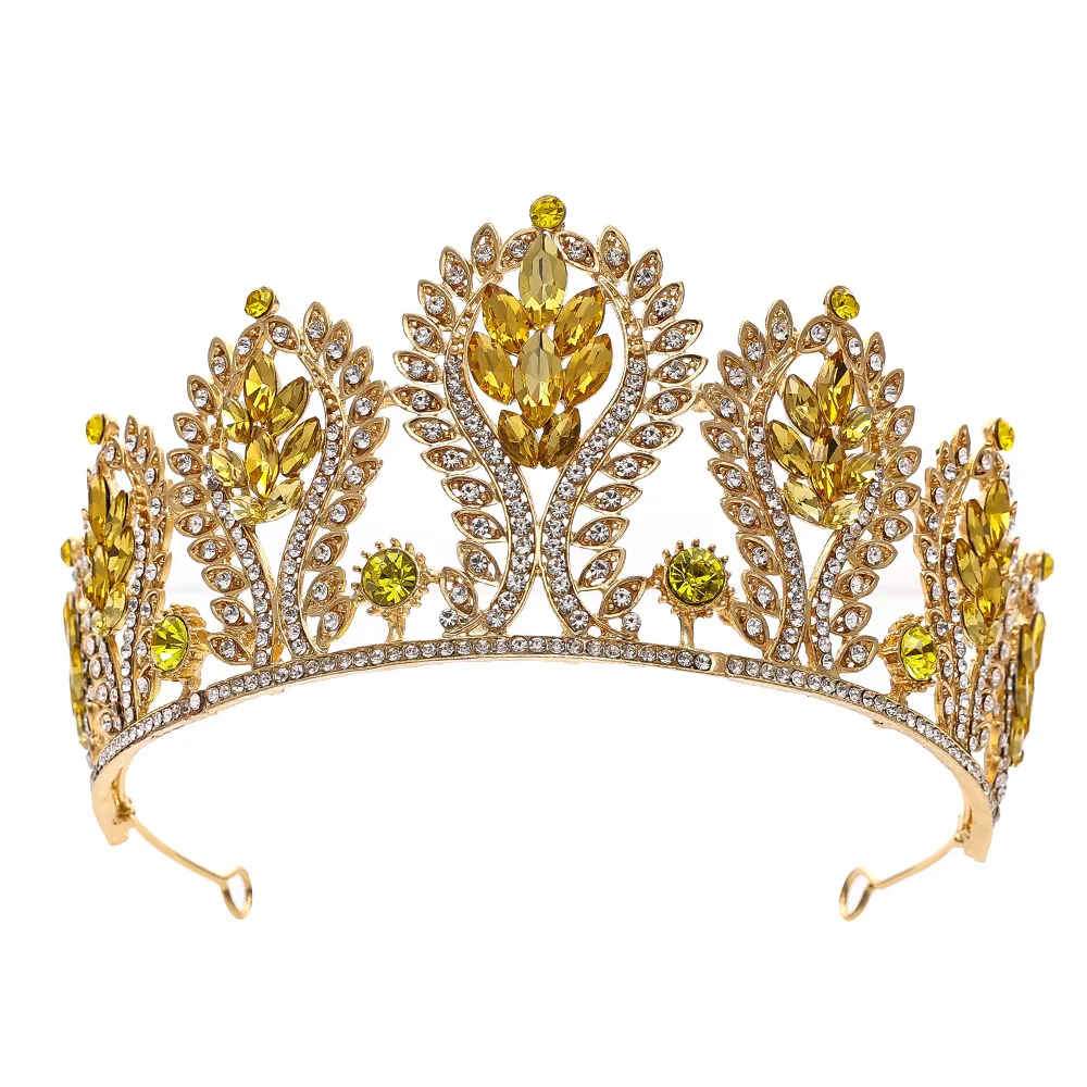 تاج تاج فاخر من حجر الراين الكريستالي: للنساء إكسسوارات شعر الزفاف والمجوهرات هدية الإكليل