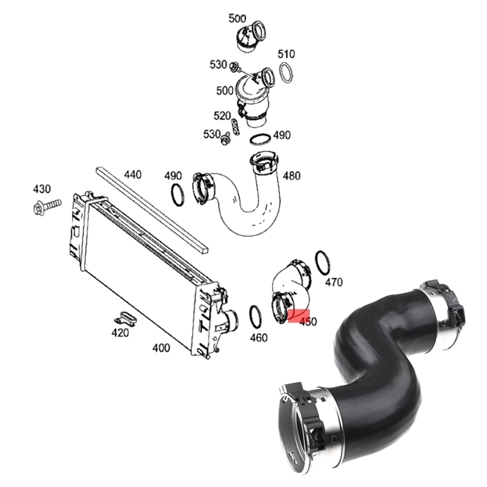 9065283782 Left Intercooler Turbocharger Air Pipe 906 Booster Hose