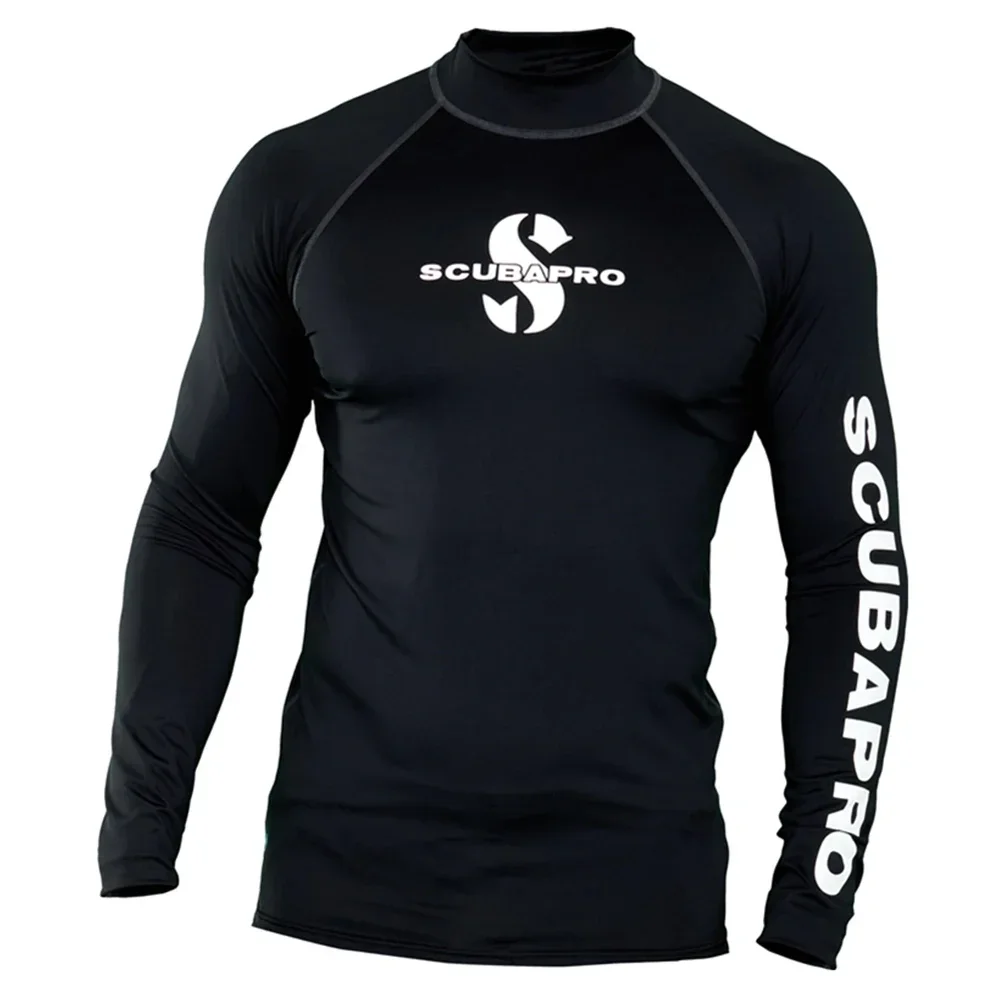 Mens Rash Guard Surfing Suit Uv Sun Protection Long Sleeve Diving Suits Quick Dry Basic Skins Swimming Tight Shirt Sport Clothes