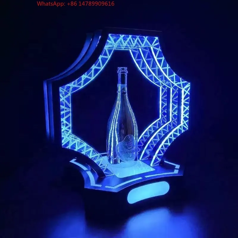 

Premium Custom LED Liquor Display StandNight Club Bar Premium Glorifier Holder Custom Display Stand Led Whiskey Bottle Presenter