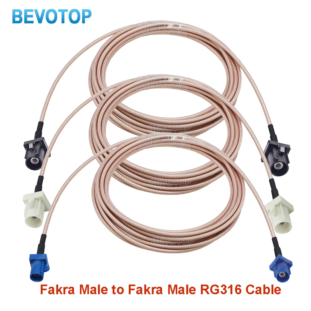 1Pcs RG316 Cable Fakra A/B/C/D/E/F/G/H/I/K/Z Male to Male Plug Adapter Car GPS Navigation Antenna Extension Cord RF Coax Pigtail