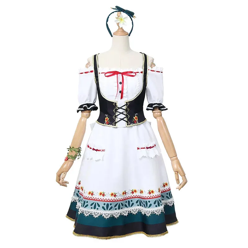 

Аниме Love Live! Nijigasaki High School Idol Club Эмма Verde костюмы для косплея женское платье горничной униформа на Хэллоуин на заказ
