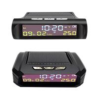TPMS Look Solar LCD Car Auto Digital Clock with Date In-Car Temperature Display