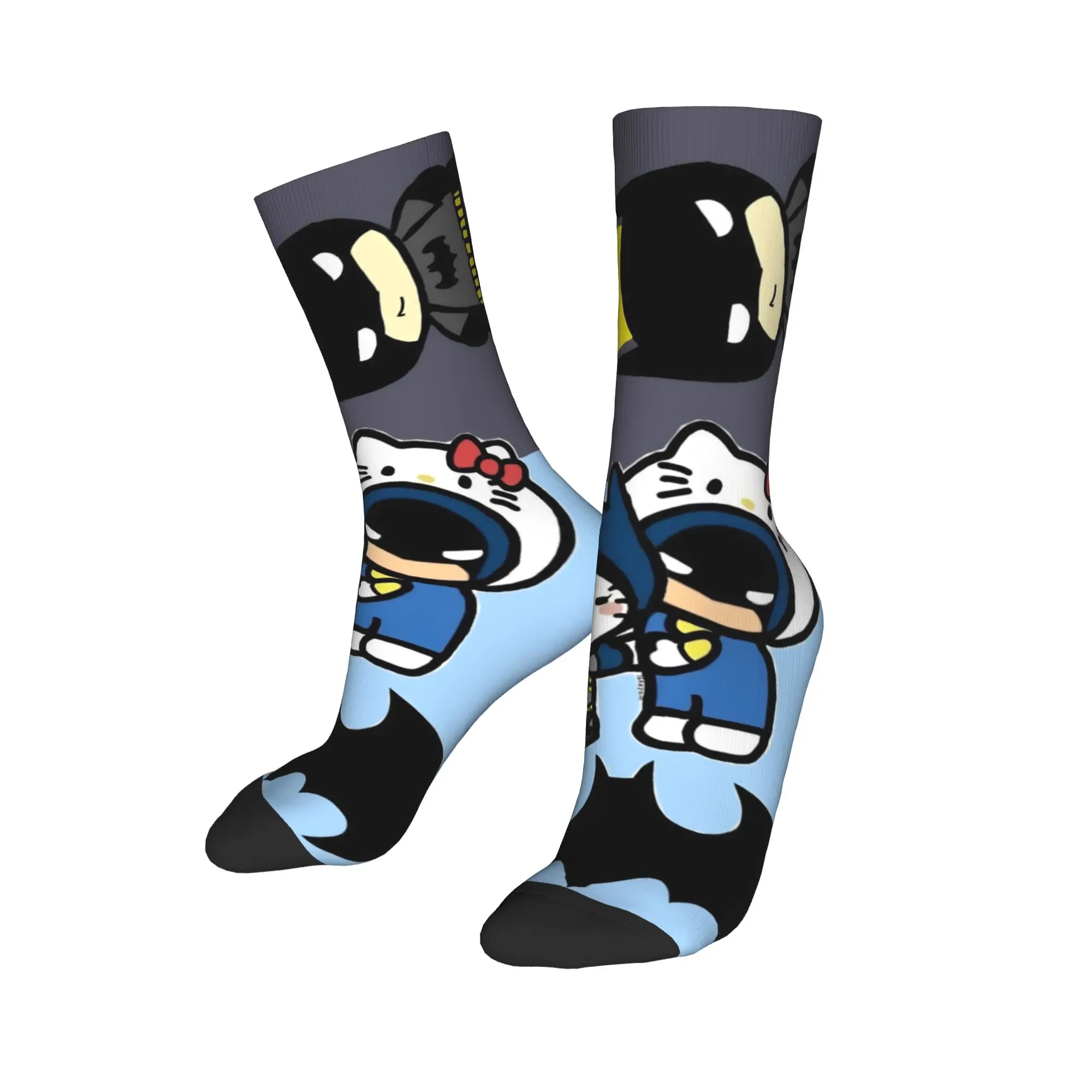 

Счастливые забавные мужские носки Harajuku, носки Hello Kitty, полиэстер, женские носки «Бэтменс», подруга, бойфренда, весна, лето, осень, зима