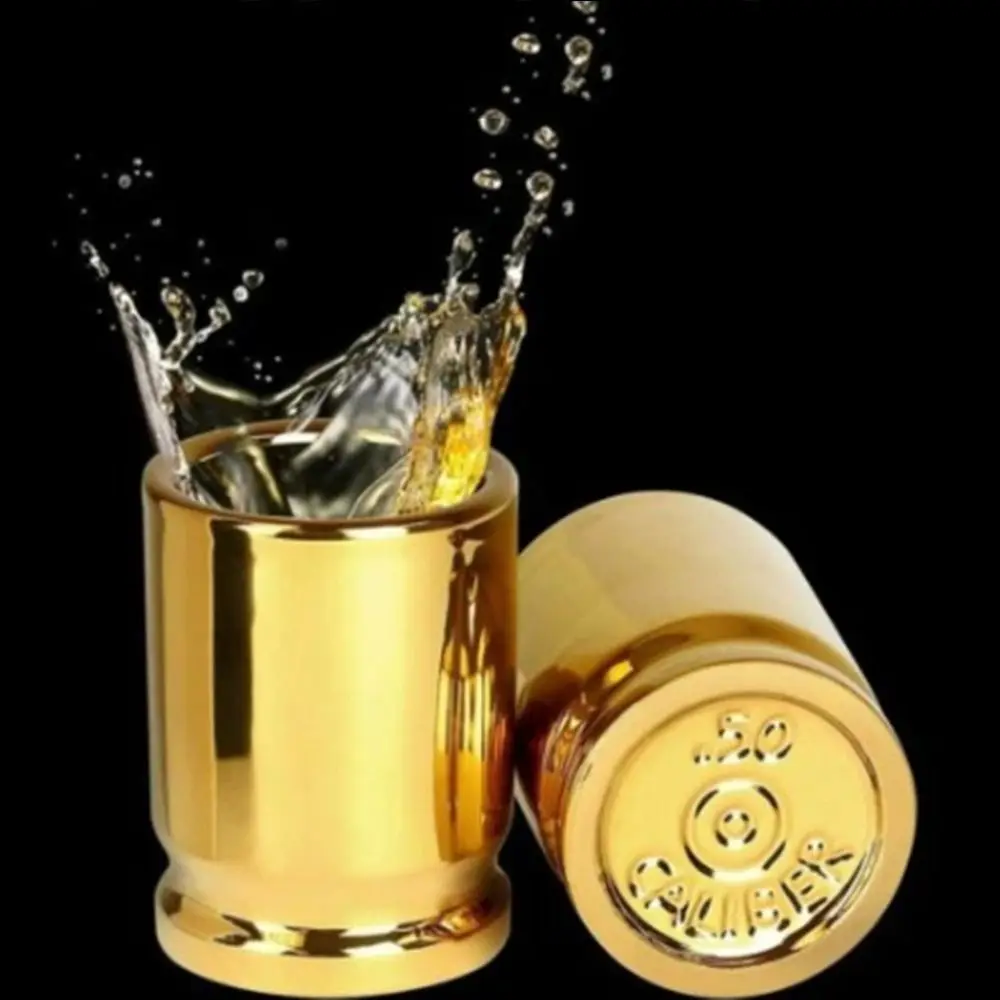 3 oz Cartridge Case Cup Barware Plastic Gold Wine Cup Anti-fall Liquid Cup Nightclub