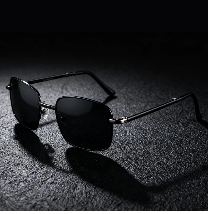 Fashion Folding photochromism Men Driving Sunshade Sunglasses Retro Women Sun Goggles Metal Square Goggles UV Eyewear