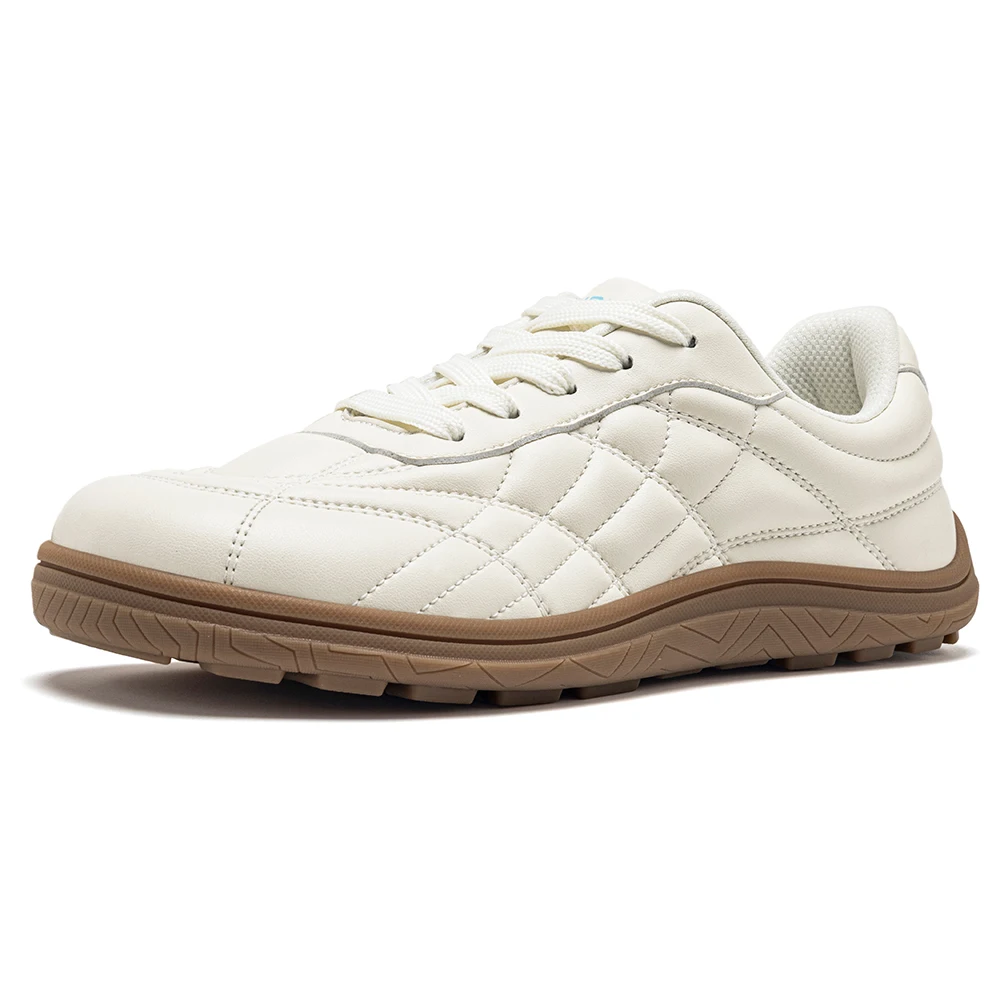 HOBIBEAR Damen-Sneaker mit breiter Zehenbox, Kunstleder, Barfußschuhe, klassische Schnürschuhe mit Nähfaden, zum Gehen geeignete Schnürsneaker – Detail 4