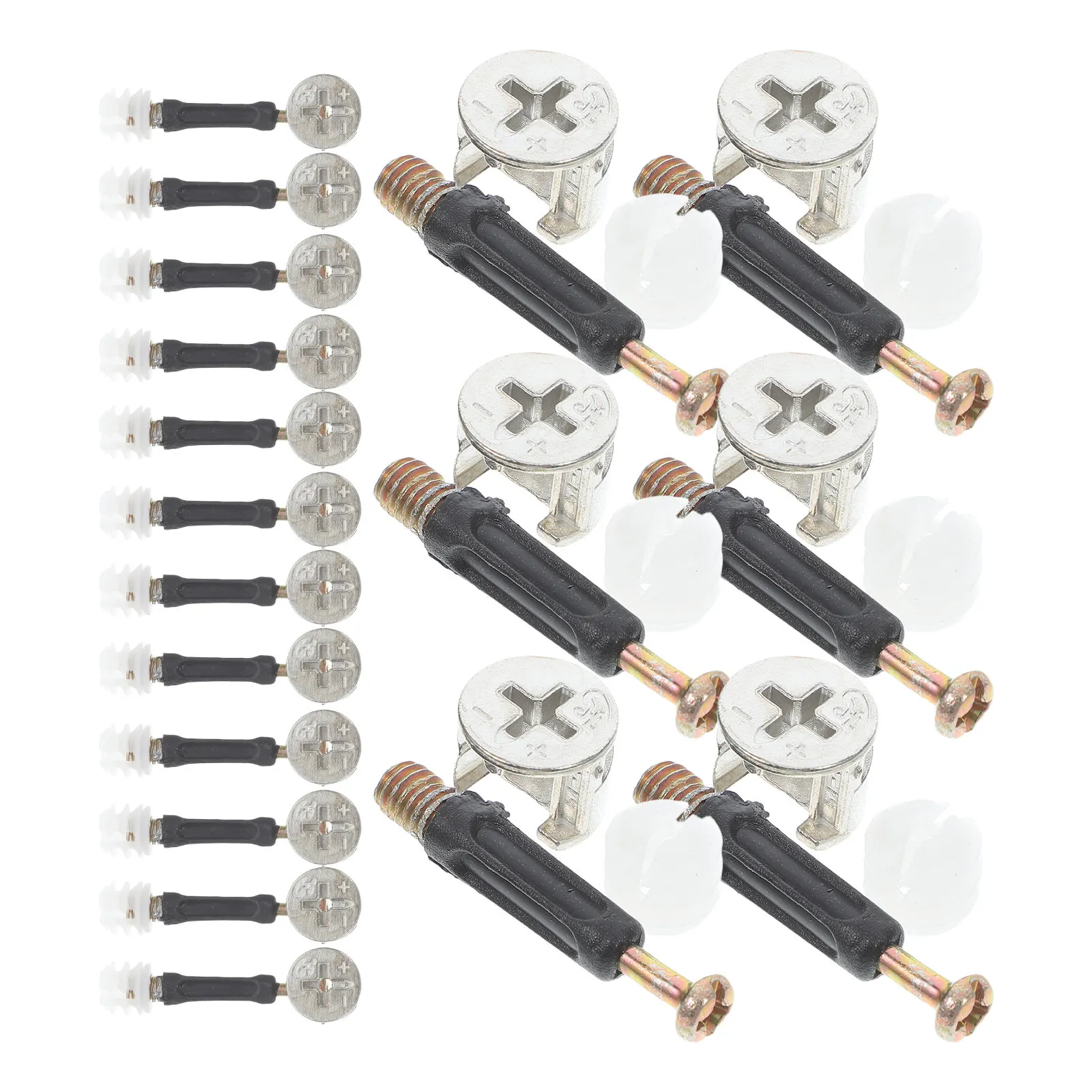 24Sets Furniture Cam Locks Fittings with Self-Tapping Rods Versatile Easy Install Strong Stability Cabinet Wardrobe Drawer