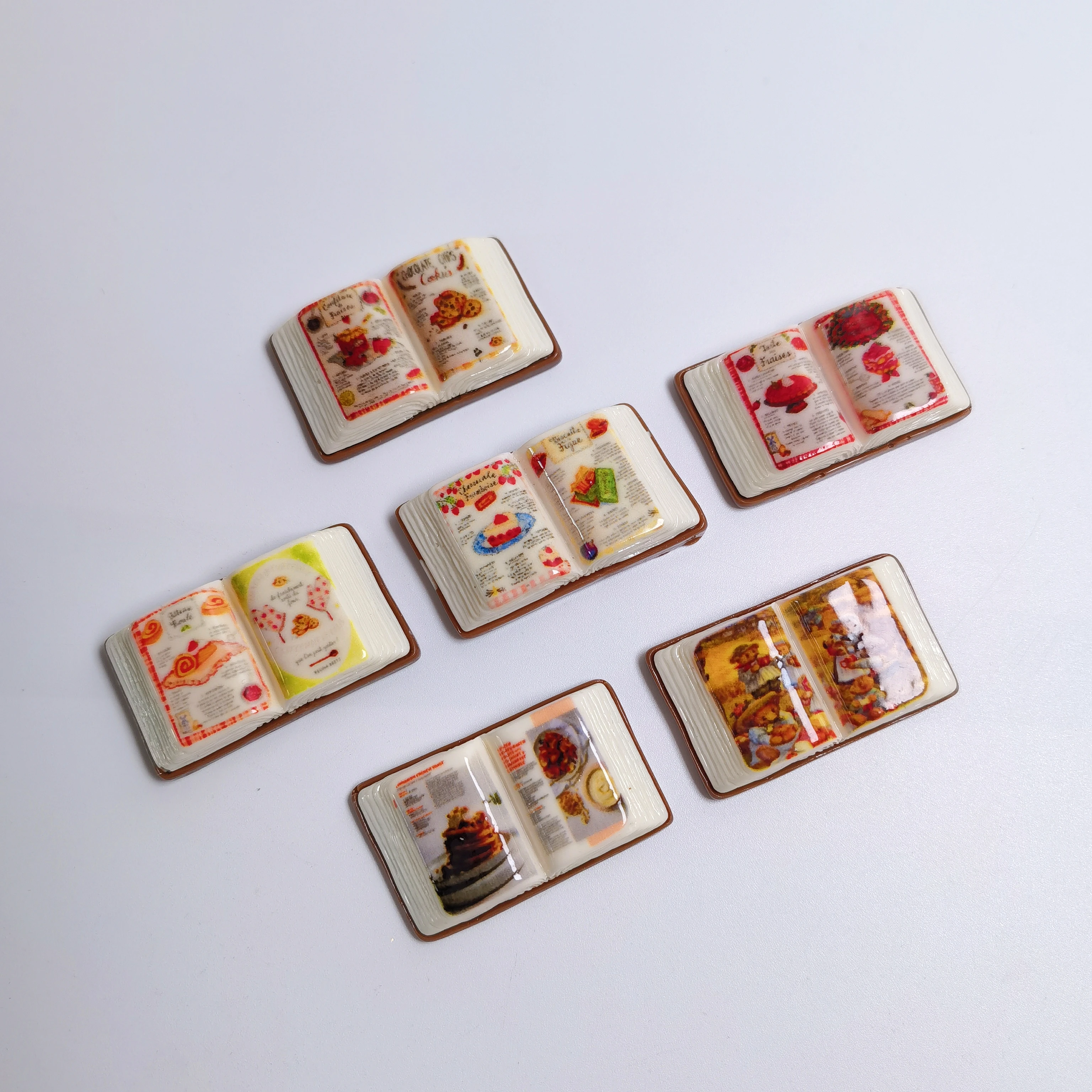 Kawaii Bakery Baking Book Miniature Resin Flatback Scrapbook Decoration Charm Handicrafts Accessories