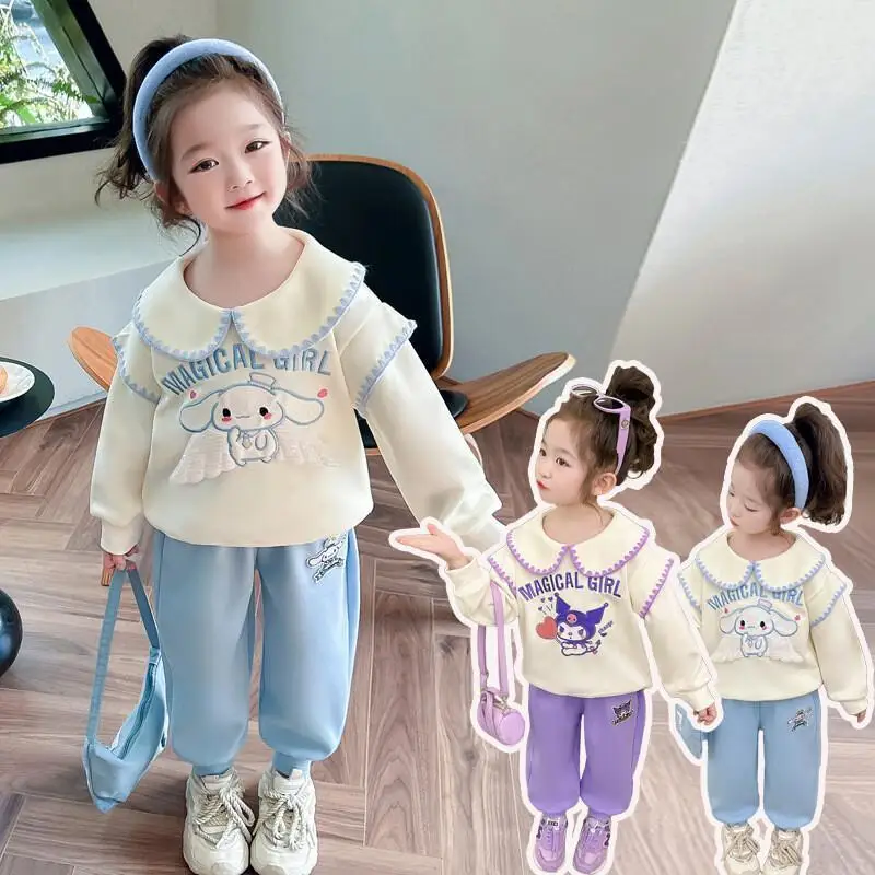 

Горячая новинка: Комплект из двух предметов Sanrio Hello Kitty Y2K с воротником-куклой, из мягкой ткани, для девочек, осенняя одежда, модный трендовый дизайн с цветовыми блоками, популярный.