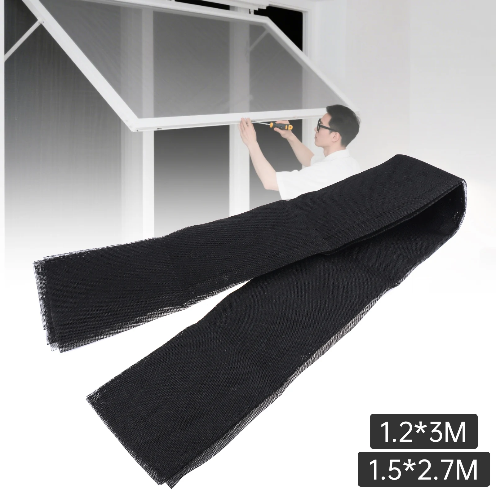 Thicken Window Screen Mesh for UV Protection Black Fiberglass Door Window Screen Patio Anti Mosquito Fly Curtains Net Mesh