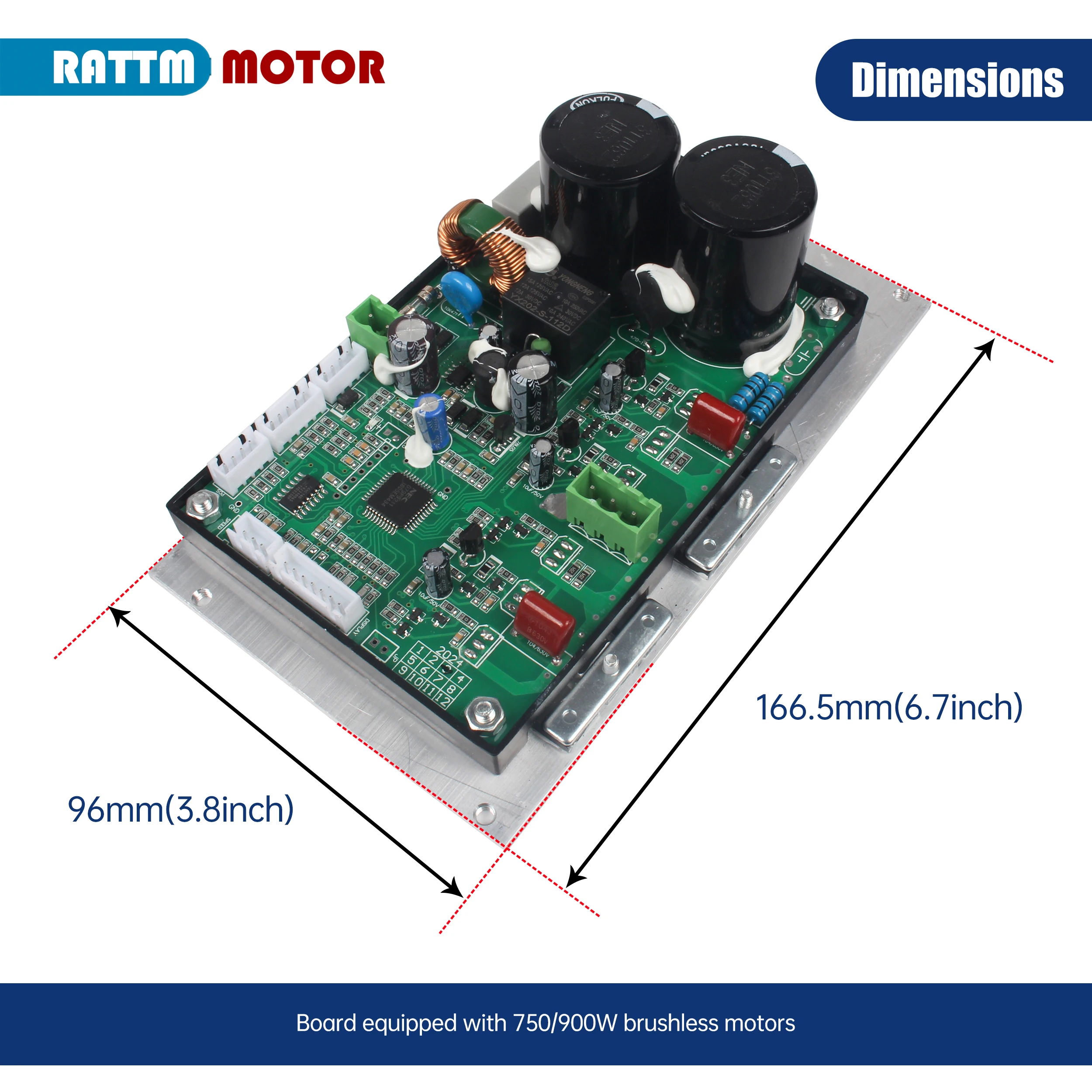 Motore del mandrino del tornio senza spazzole da 750W 900W DC + Controller della scheda della scheda di controllo principale per la parte della