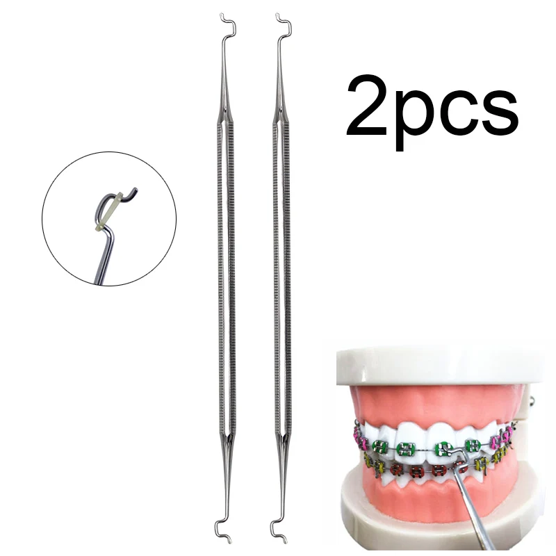 

2pcs Dental Orthodontic Ligature Tie Placer Tool Twirl-on Module Arch Wire Placement Ligation Ring Holder Dentistry Tools