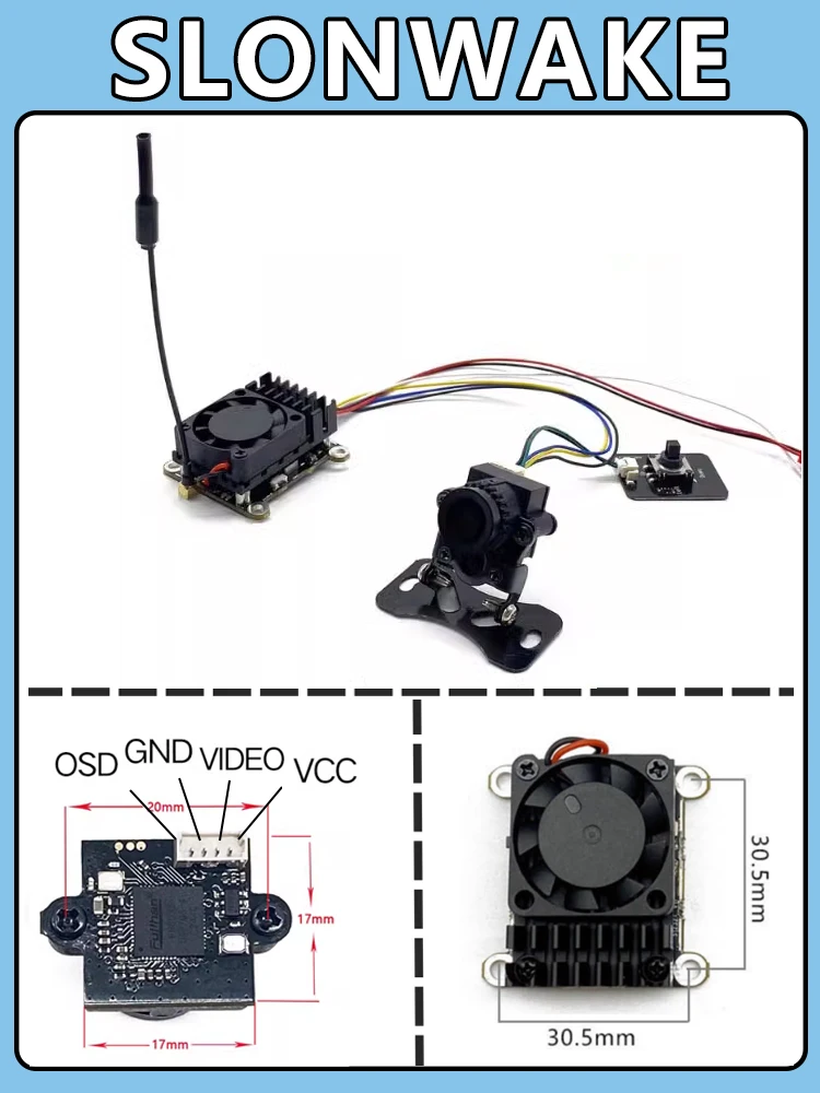 5.8G image Transmitter camera, 2W tower type 1200TVL camera, model airplane FPV, time crossing aircraft, fixed wing - Image 6