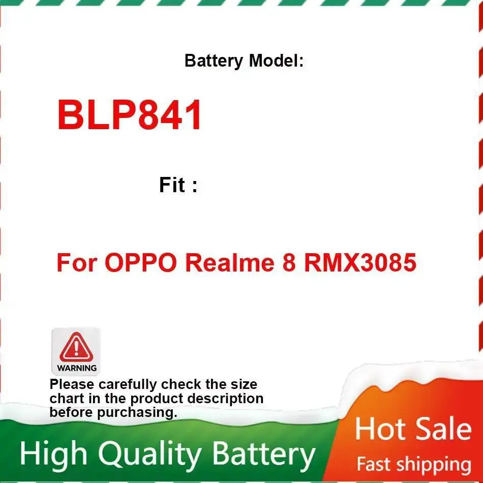 

BLP841 для Oppo Realme 8 RMX3085 портативный сменный аккумулятор для мобильного телефона емкостью 5000 мАч
