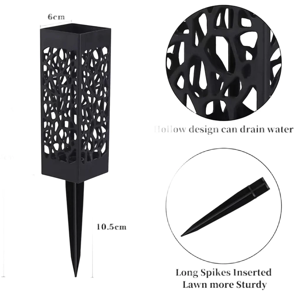 Flower Cone Basket Black Plastic for Outdoor Garden Grave Memorial Decoration with Drainage Holes and Spikes 28.2x6cm