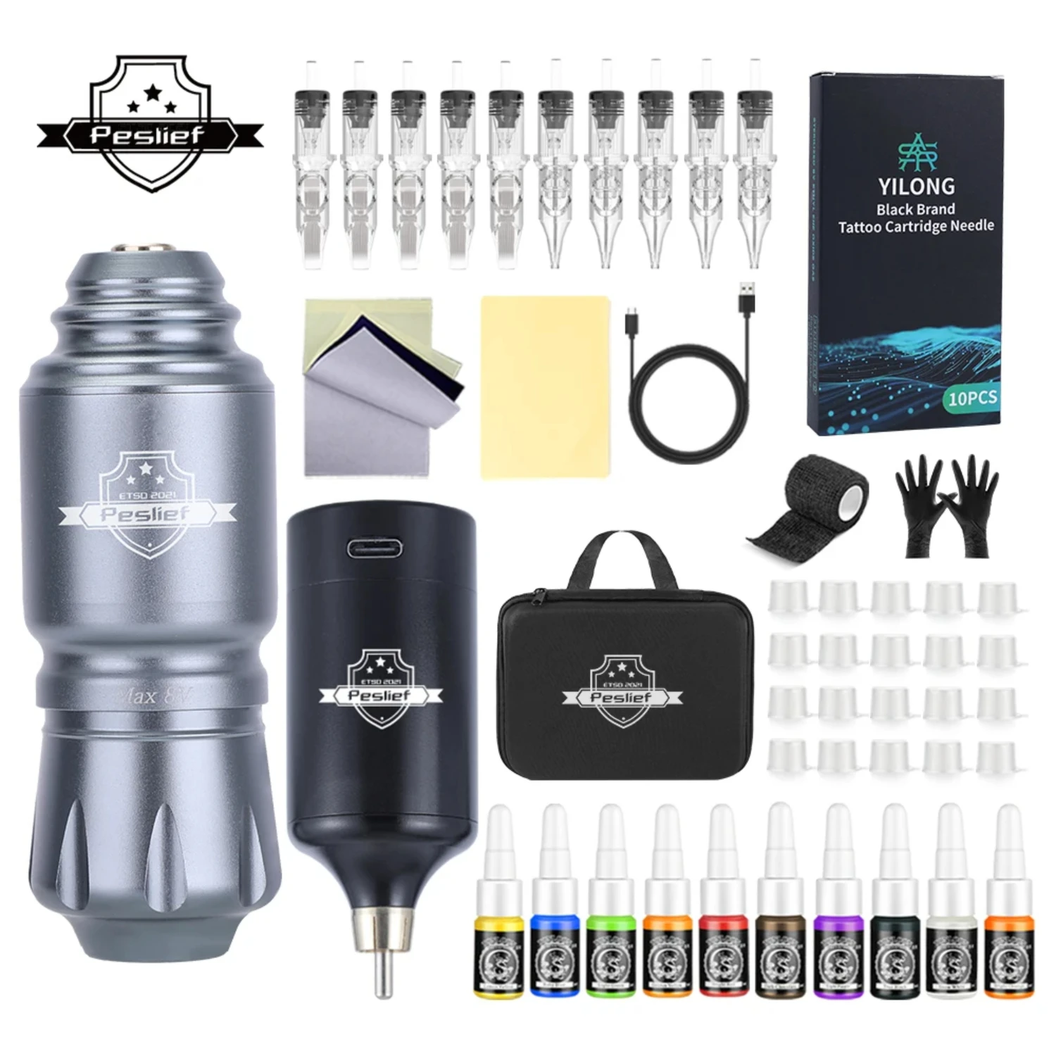 

Professional Tattoo Kit Wireless Rocket Tattoo Kit Complete Secant Fog Tattoo Machine with 1300mAh Cordless Tattoo Power Supply