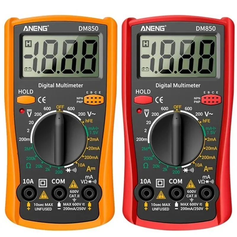 Portable LCD Digital Multimeter AC/DC Voltage Diode Tester Current Resistance Meter Ammeter Multitester with Test Probe