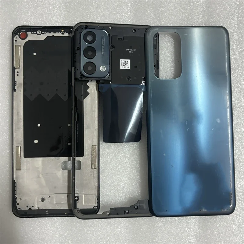 

Pop Full Housing Case For OnePlus Nord N200 5G Phone Housing Middle Frame Cover With Camera Frame Lens+Battery Back Cover Replac