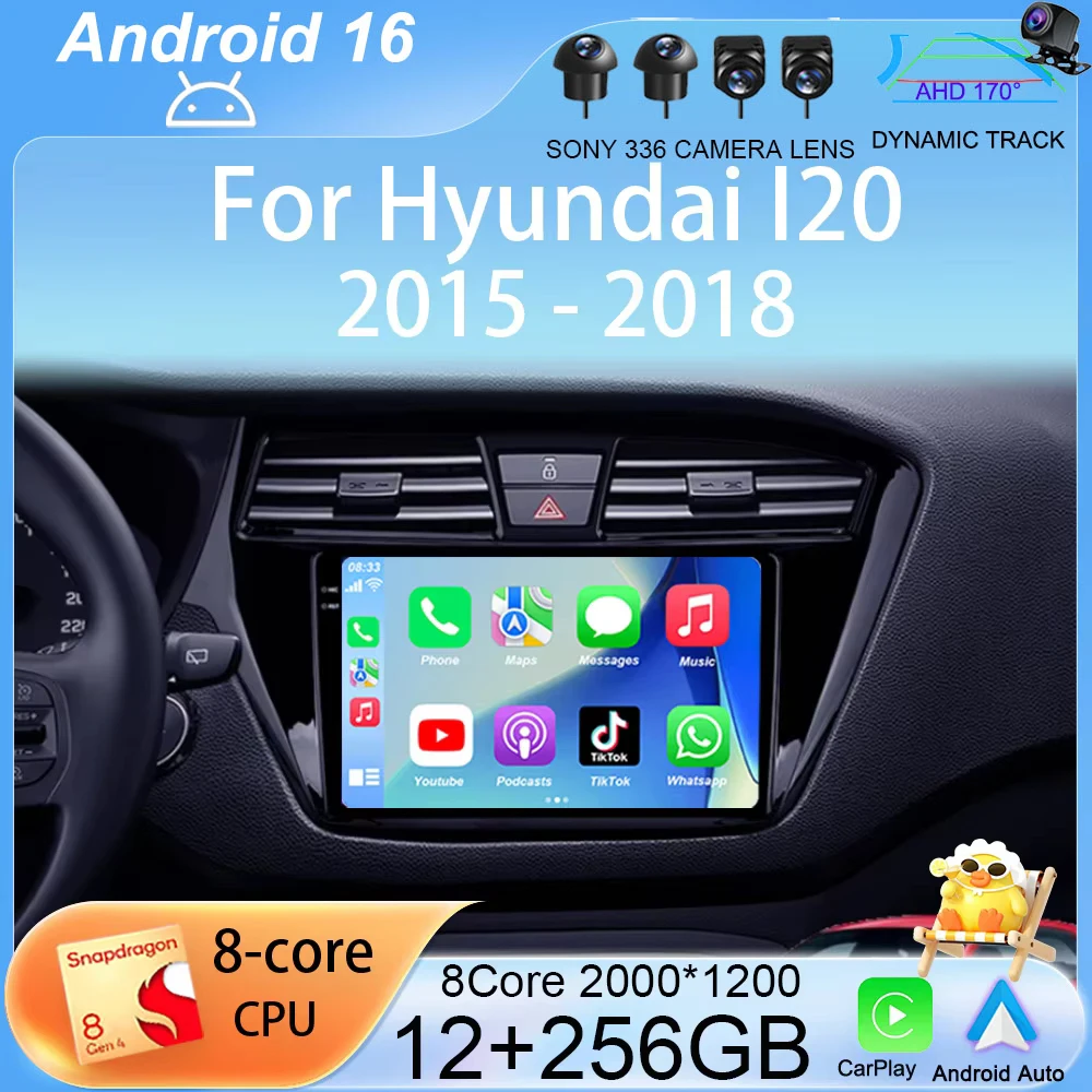

Автомагнитола Android 16 Carplay для Hyundai I20 LHD 2015-2018 с GPS-навигацией, мультимедиа, видеоплеером, 2DIN DVD-стереосистемой