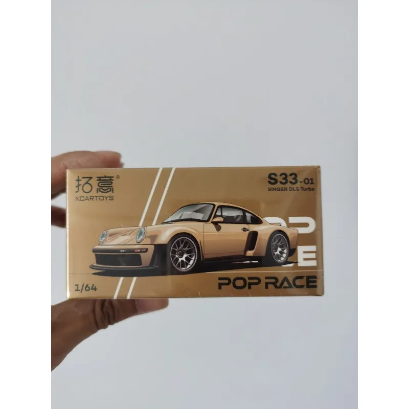 En Stock POP RACE 1:64 PR640132 Porsche Singer DLs Turbo Gold, Skyline GT-R (R34) V-Spec Il, Modelo de Auto de Aleación Fundida a Presión