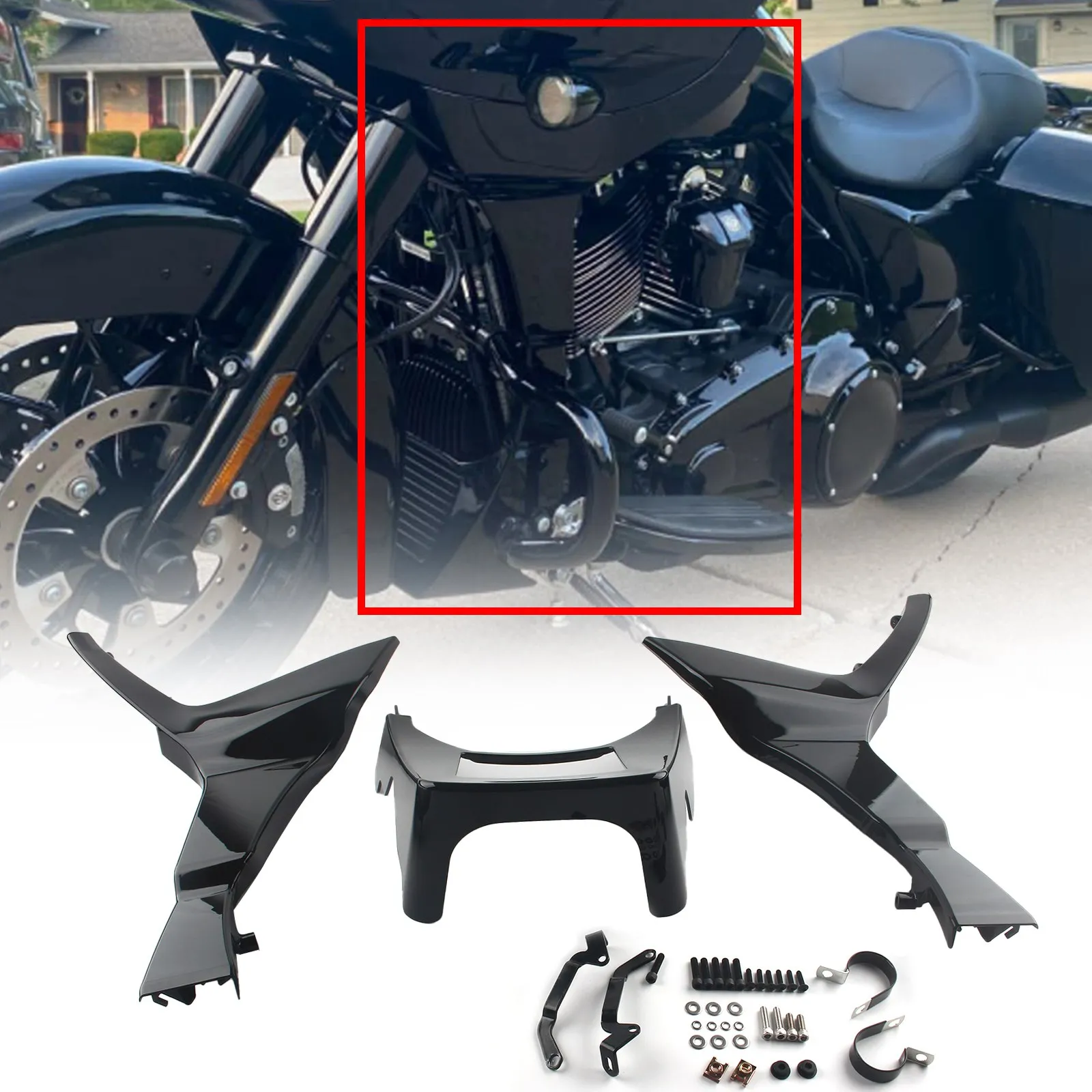 

Motorcycle Fairing Spoilers Cover Motocross Extended Chin Spoiler For Harley Touring Road Glide FLTRX Special FLTRXS 2017-2020