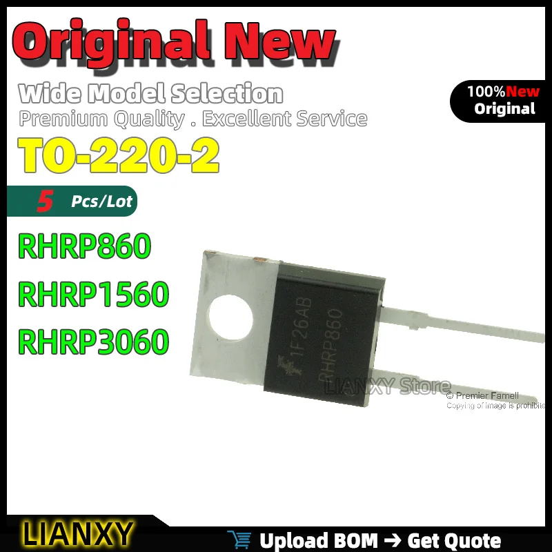 5pcs TO-220-2 RHRP860 RHRP1560 RHRP3060 Fast Recovery Diode New Original