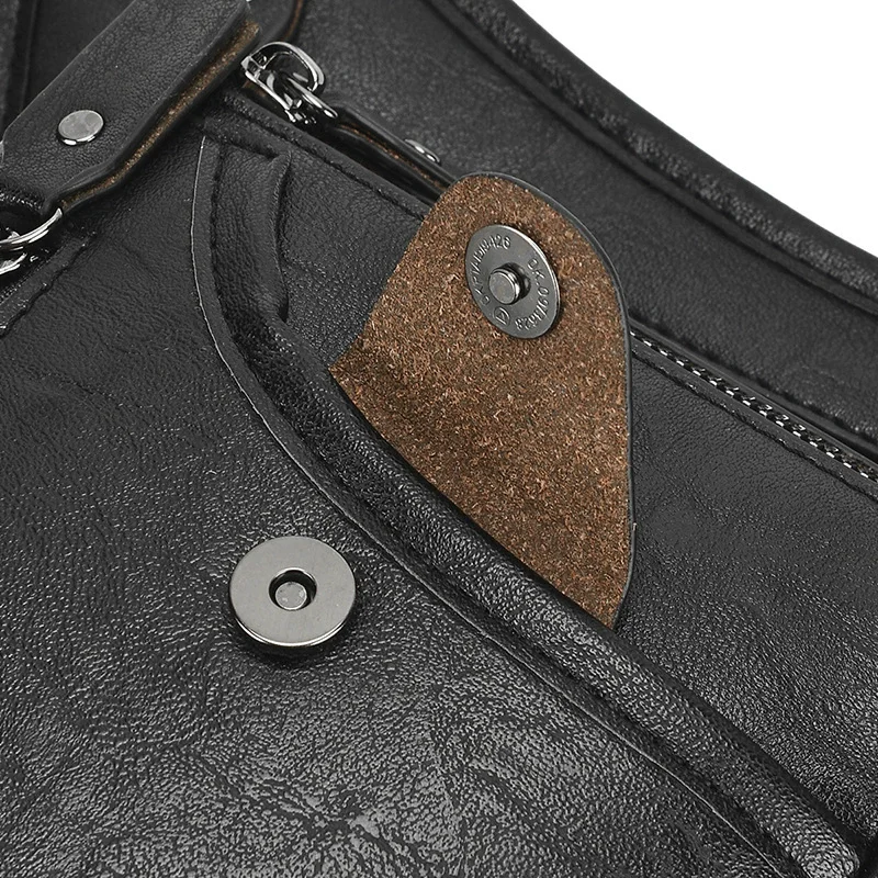 Men's Leather Shoulder Bag, Retro Business Crossbody Bag, Large Capacity Fashion Casual Youth Student Handbag