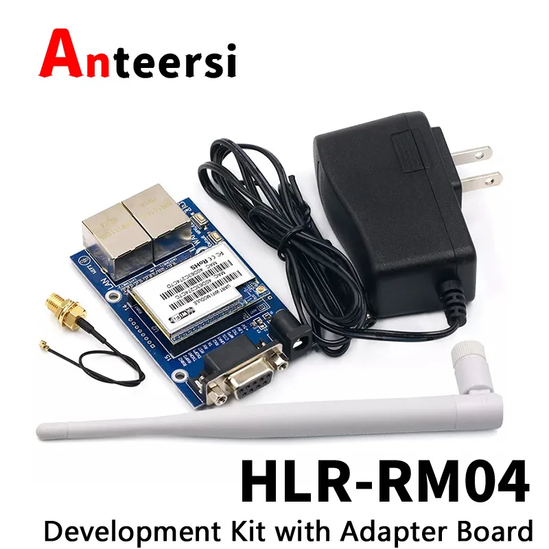 HLK-RM04 RM04 Uart Serial Port to Ethernet WiFi Wireless Module with Adapter Board Development Kit HLK-RM04 startkit.