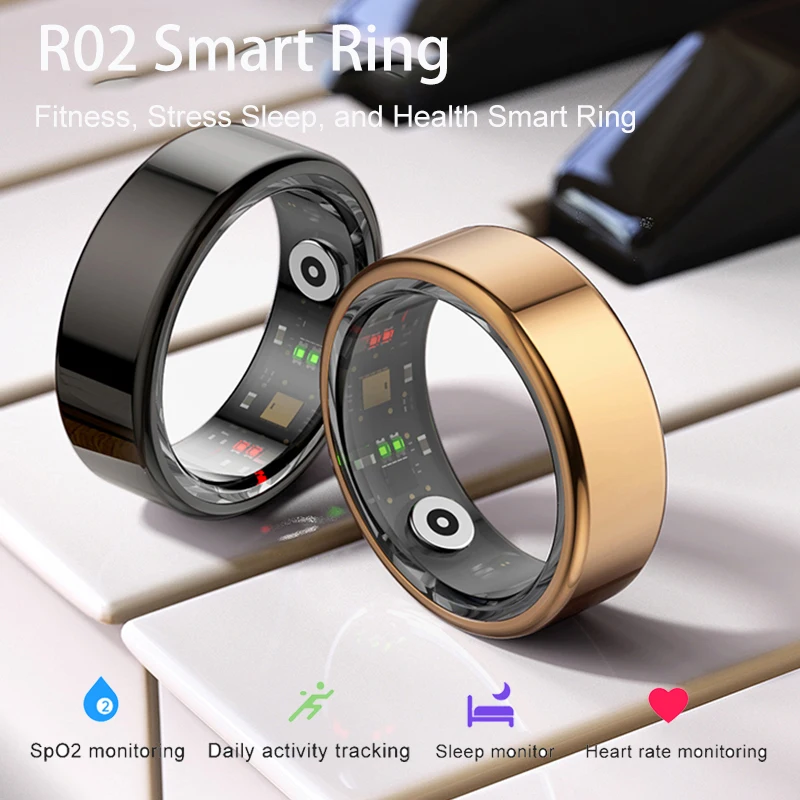 Smart Ring - Military Stahls chale, Herzfrequenz-Blutdruck-Schlaf überwachung, IP68 wasserdicht, Sport ring-Fitness-Tracker