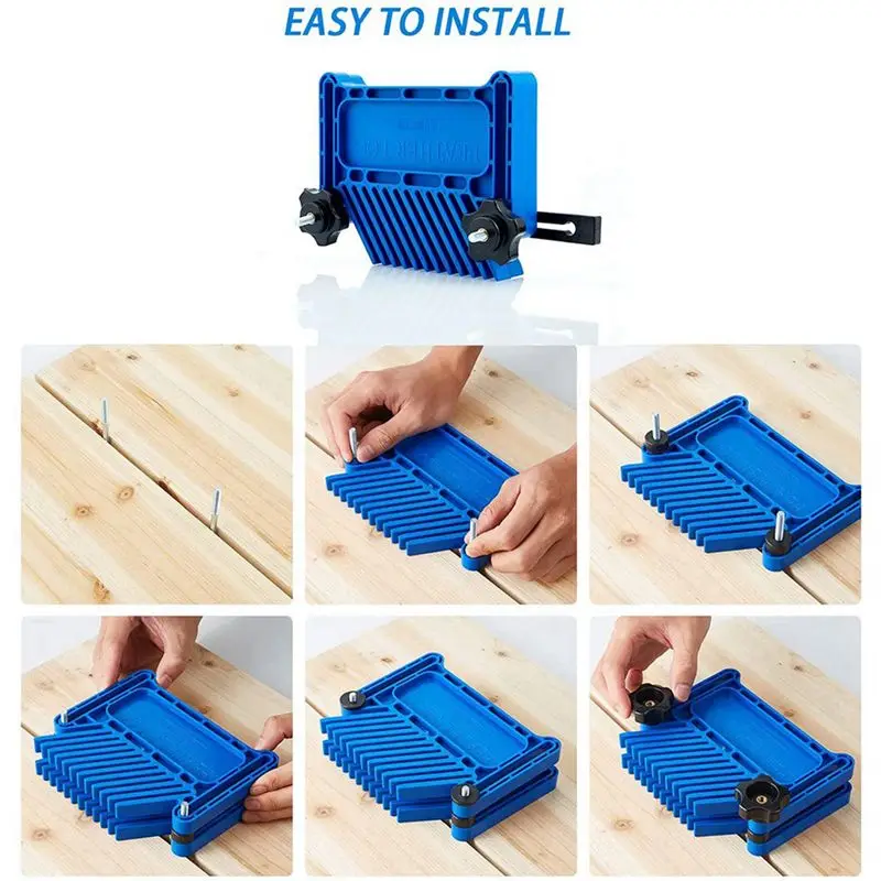 YLS-4Pcs Adjustable Woodworking Tools Feather Board For Table Saws, Router Tables & Band Saw With T-Slots, Miter Slots-Blue