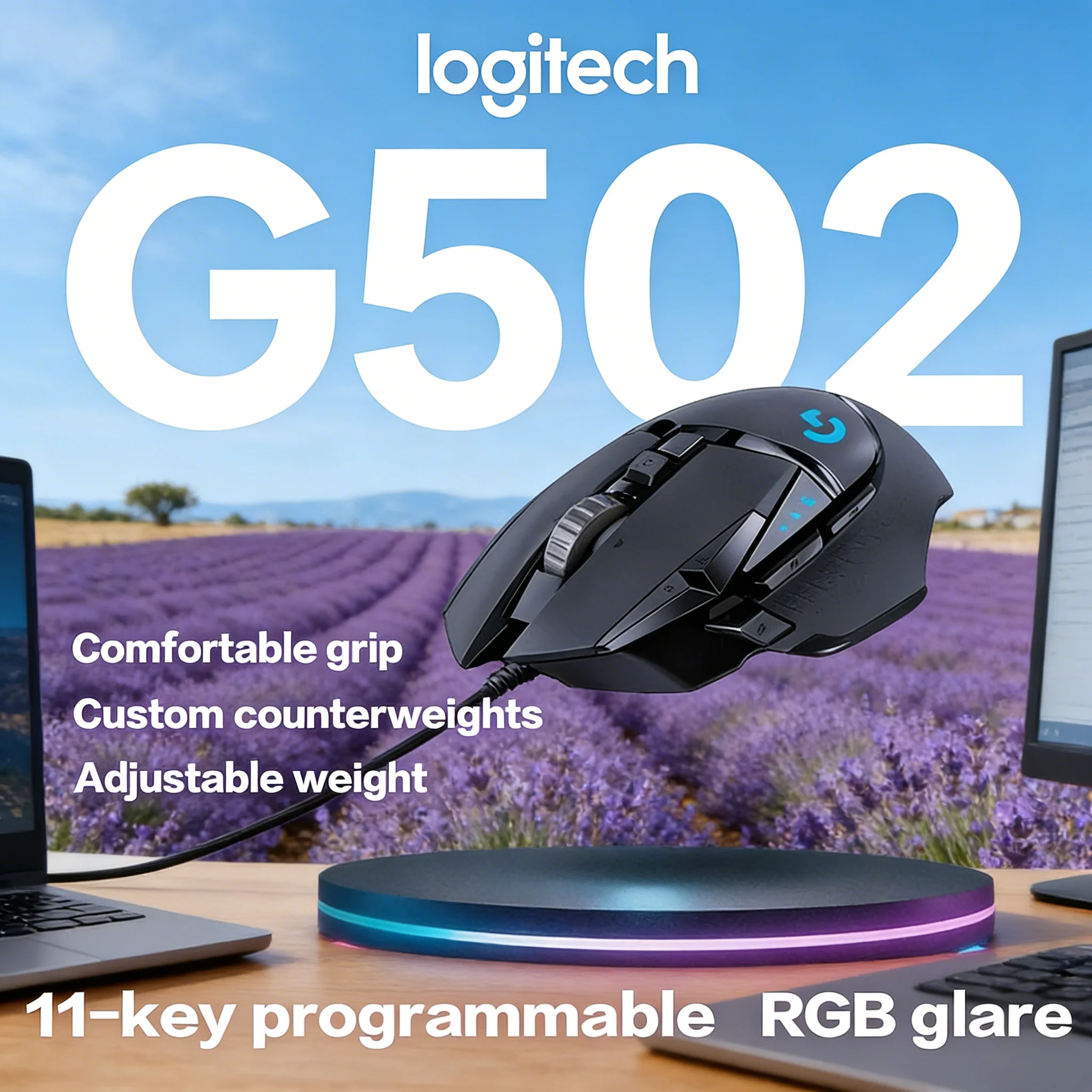 

Logitech G502 HERO Wired Gaming Mouse Authentic Black Model G402 G203 Compatible - Ergonomic Design for Superior Control