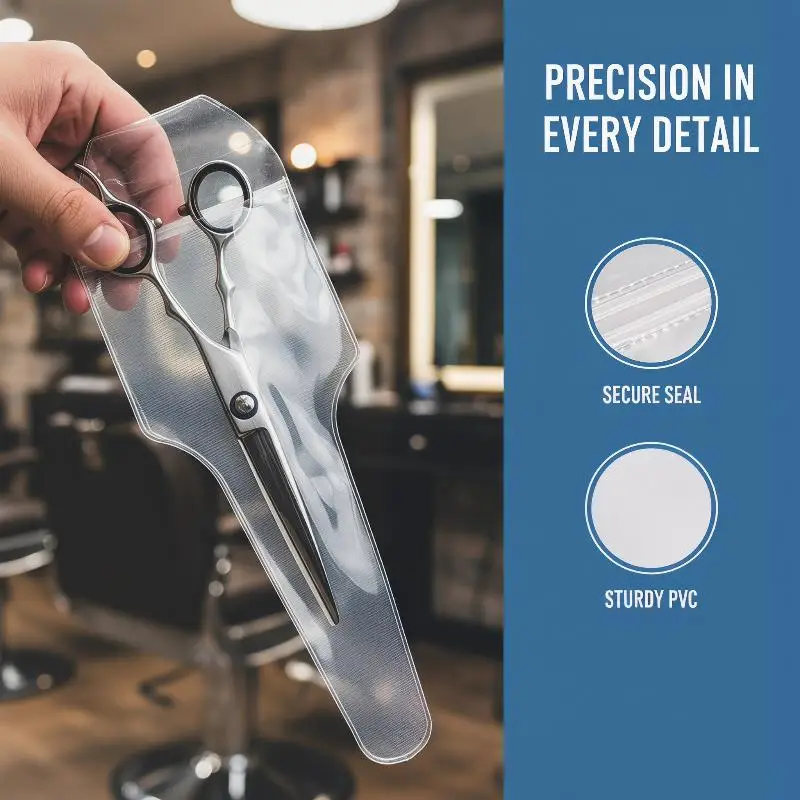 Single-sided Hair Scissors Protector Sleeves 10Pcs Waterproof PVC for Home Salon Scissors Storage & Sharpening