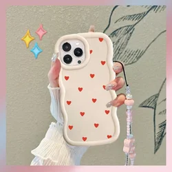 Pink Bowknot Love Heart Chain Case For Realme C63 C61 C51 C53 C55 C67 C65 C35 C30 C21Y C25Y C20 C15 RENO 7 4G 5G cover Cute