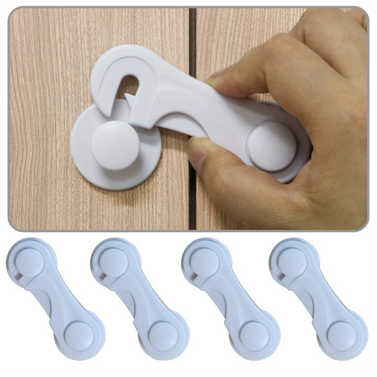 Locks - Secure Anti-Pinch Door Locks for Home Improvement, Kitchen 5-Pack Premium Adjustable Plastic Cabinet Safety Drawer