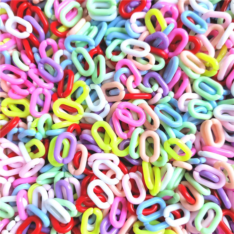 50pcs 14*9mm Multi Color Acrylic Beads DIY Jewelry Findings Keychains Accessories Chains Bracelet Assembled Parts Wholesale