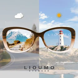 LIOUMO Fashion Sunglasses Women Luxury Brand Top Quality Phototchromic Polarized Glasses Ladies Luxury Crystal Frame Eyewear