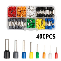 400PCS Boxed Crimp Terminals Electrical Tube Terminals Suit VE Tubular Block Cord End Connectors Cable Wire Connector