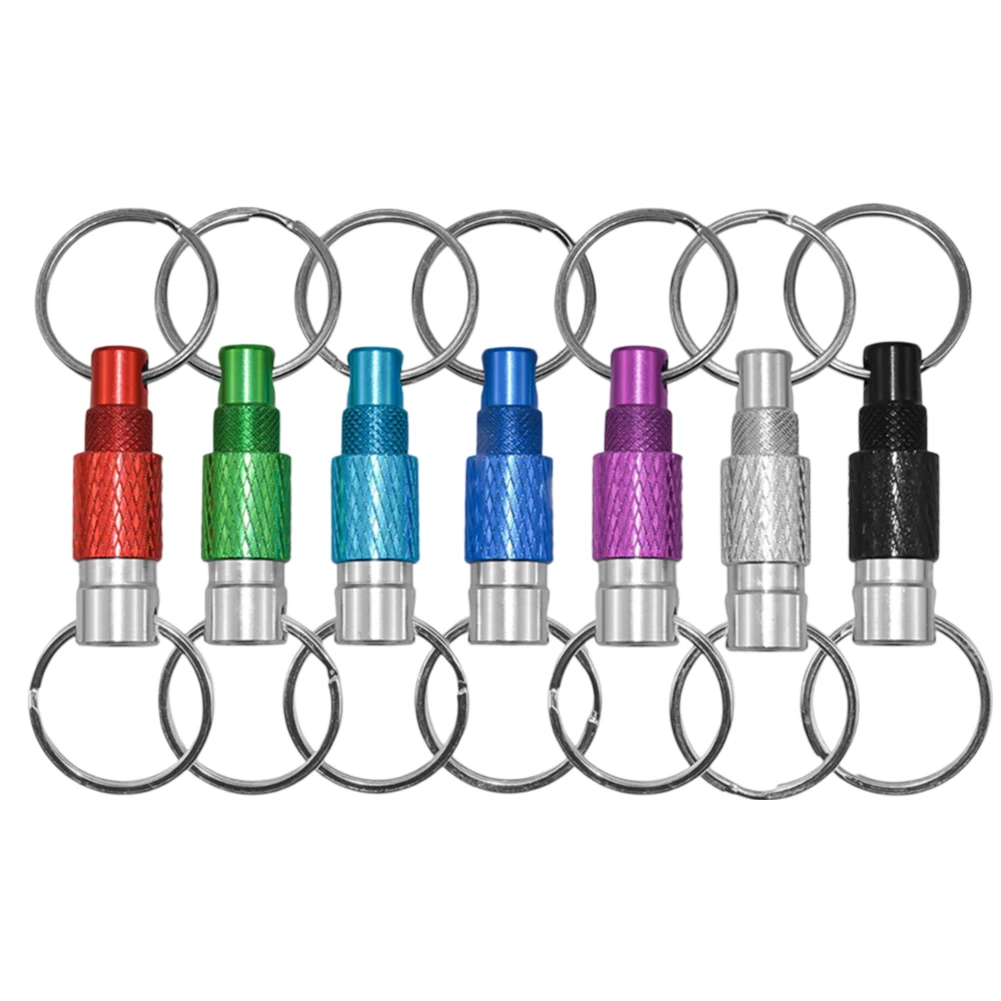 Portable Keychain With Detachable Quick Release-=-= Metal Key Ring 360° Rotation -=-Dual -=Ring Buckle Hand Tools