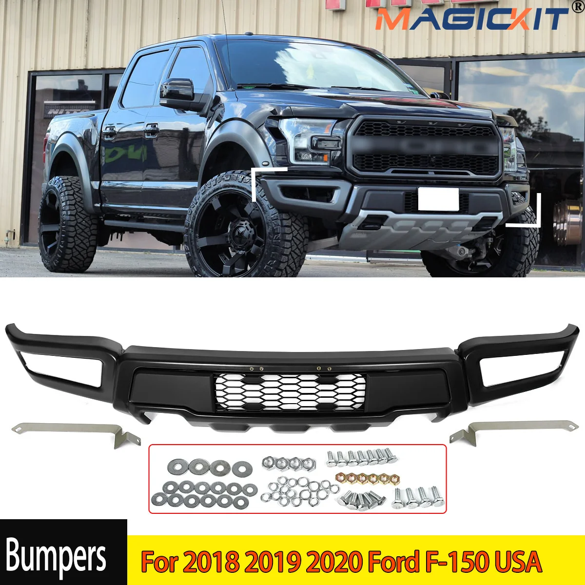 Raptor Style Gray Steel Front Bumper Assembly For 2018 2019 2020 Ford F-150 USA