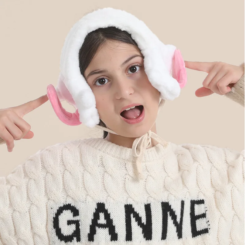 겨울용 미니소 악마 귀마개, 심플하고 다용도로 활용 가능한 겨울용 플러시 귀마개, 방풍 및 보온 기능을 갖춘 야외용 동파 방지 귀마개