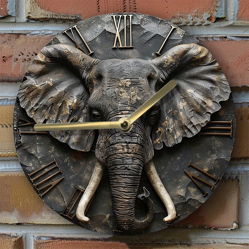 

Silent Aluminum Wall Clock with Elephant Design - Perfect for Diy Home Decor, Mother'S Day & Halloween Wall Clock Modern Design