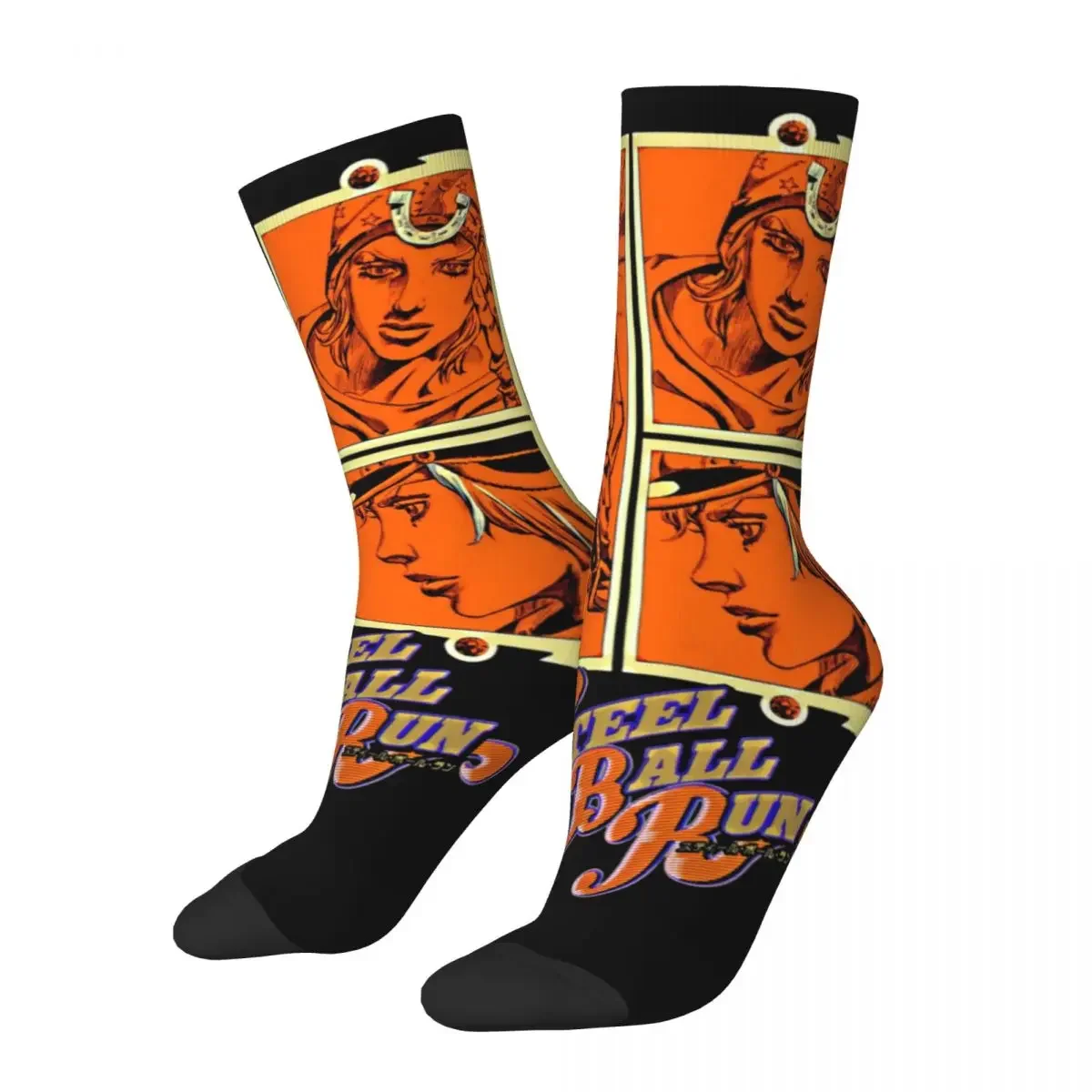 Winter Warm Funny  SBR Steel Ball Run Volume 15 Cover Socks Jojos Bizarre Adventure Anime Jjba Manga Breathable Basketball Socks