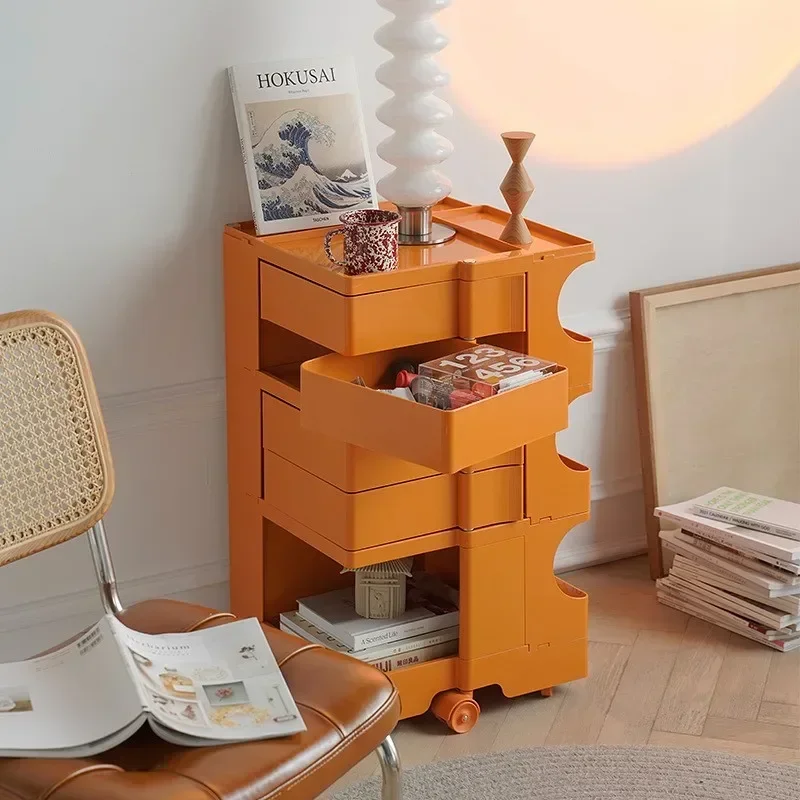 

Nordic Light Luxury Design Nightstand Used As A Rotating Storage Locker Removable Plastic Snack Side Cabinet Household Lockers