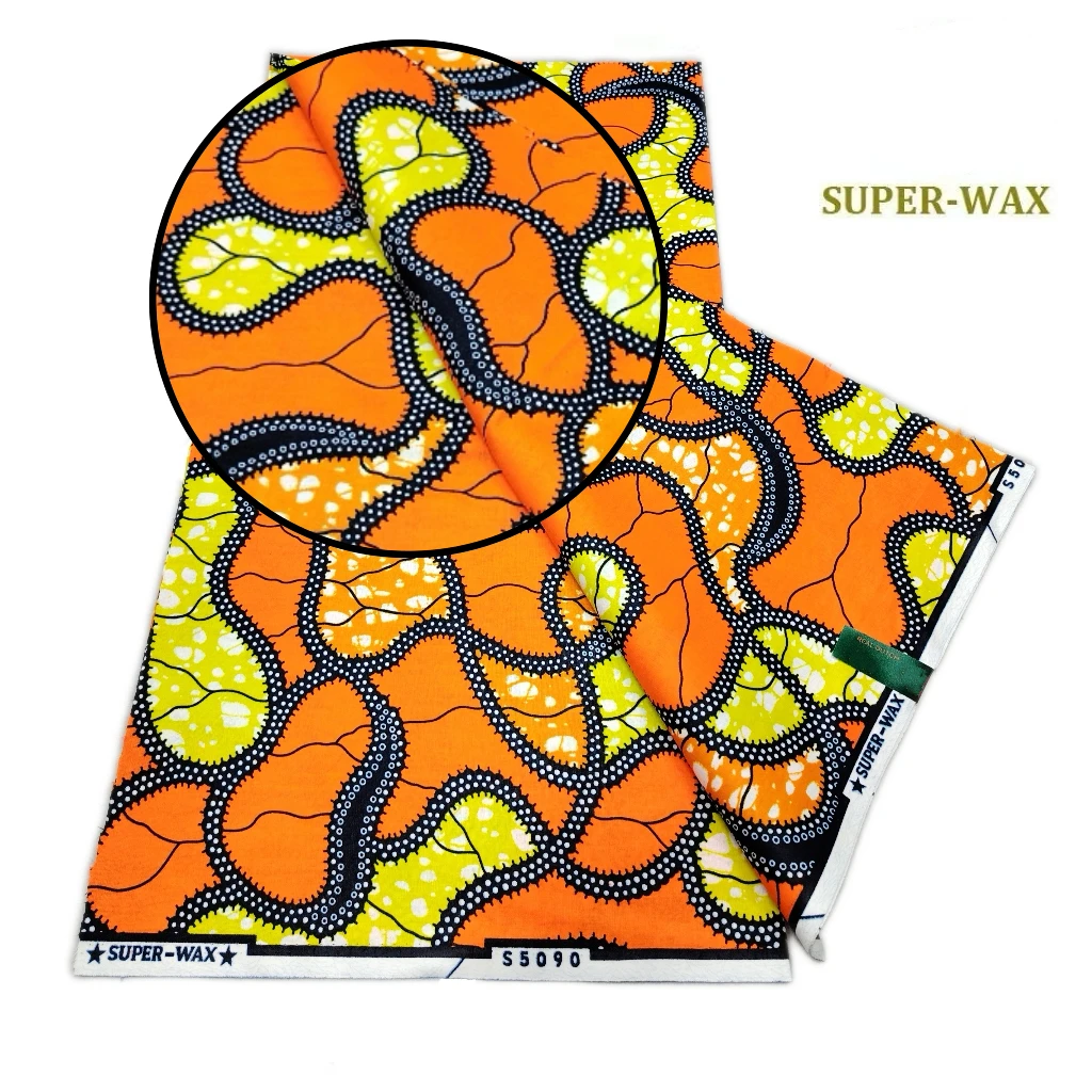 Mais novo grande super africano glam tecido de cera 100% algodão ancara tecido de cera macio real africano super cera tecido 6 metros para casamento