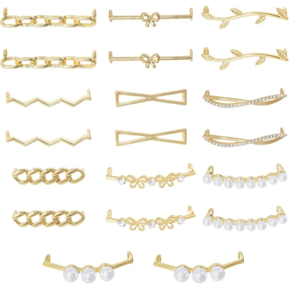 

20Pcs 10 Styles Shoelace Charms Metal Shoelaces Clips Decorative Shoelace Charms Rhinestones Shoelaces Decorations
