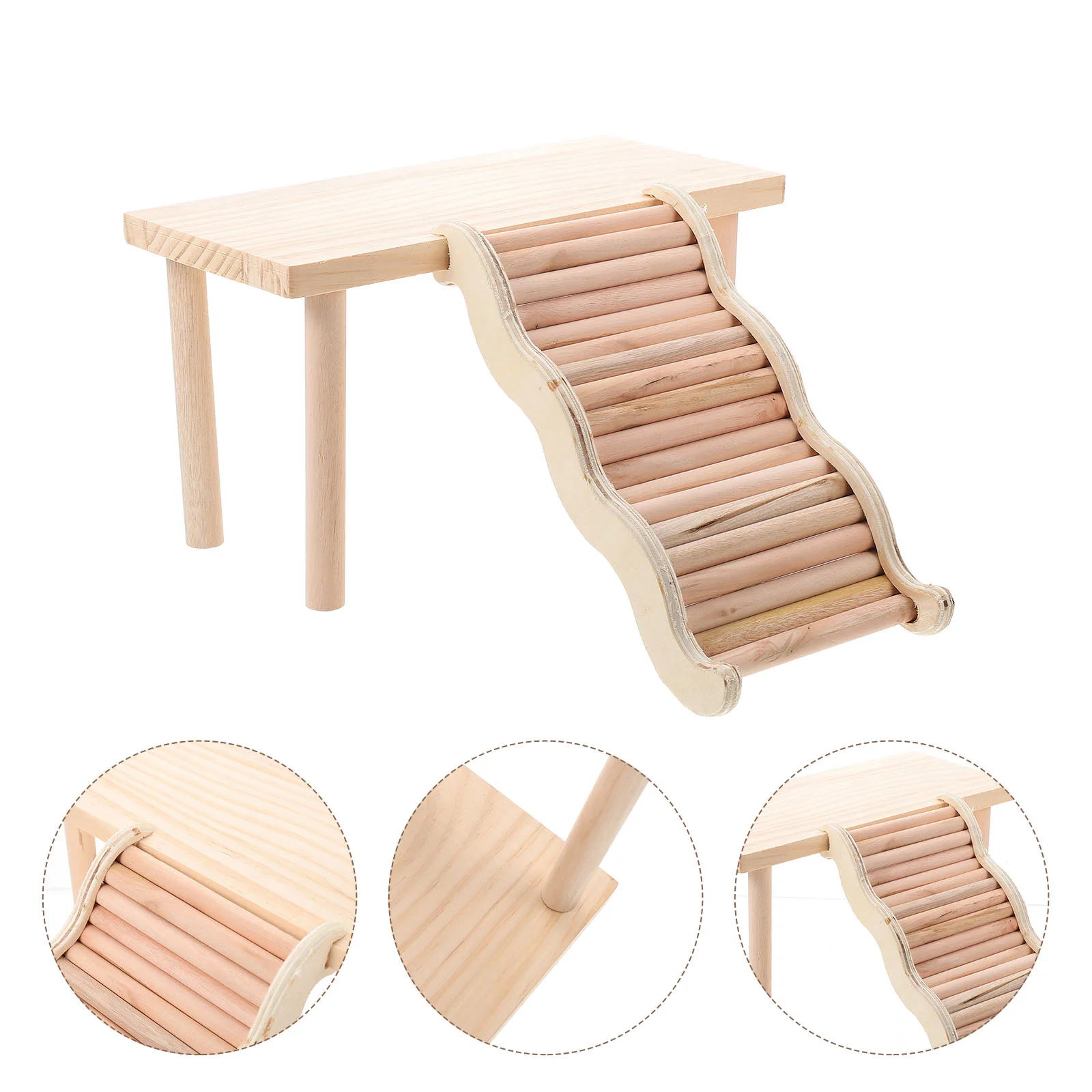 

Hamster Platform Toy Wooden Pet Supply Stable Ladder Playing Board Cage Climbing Fun Exercise Sturdy High Grade
