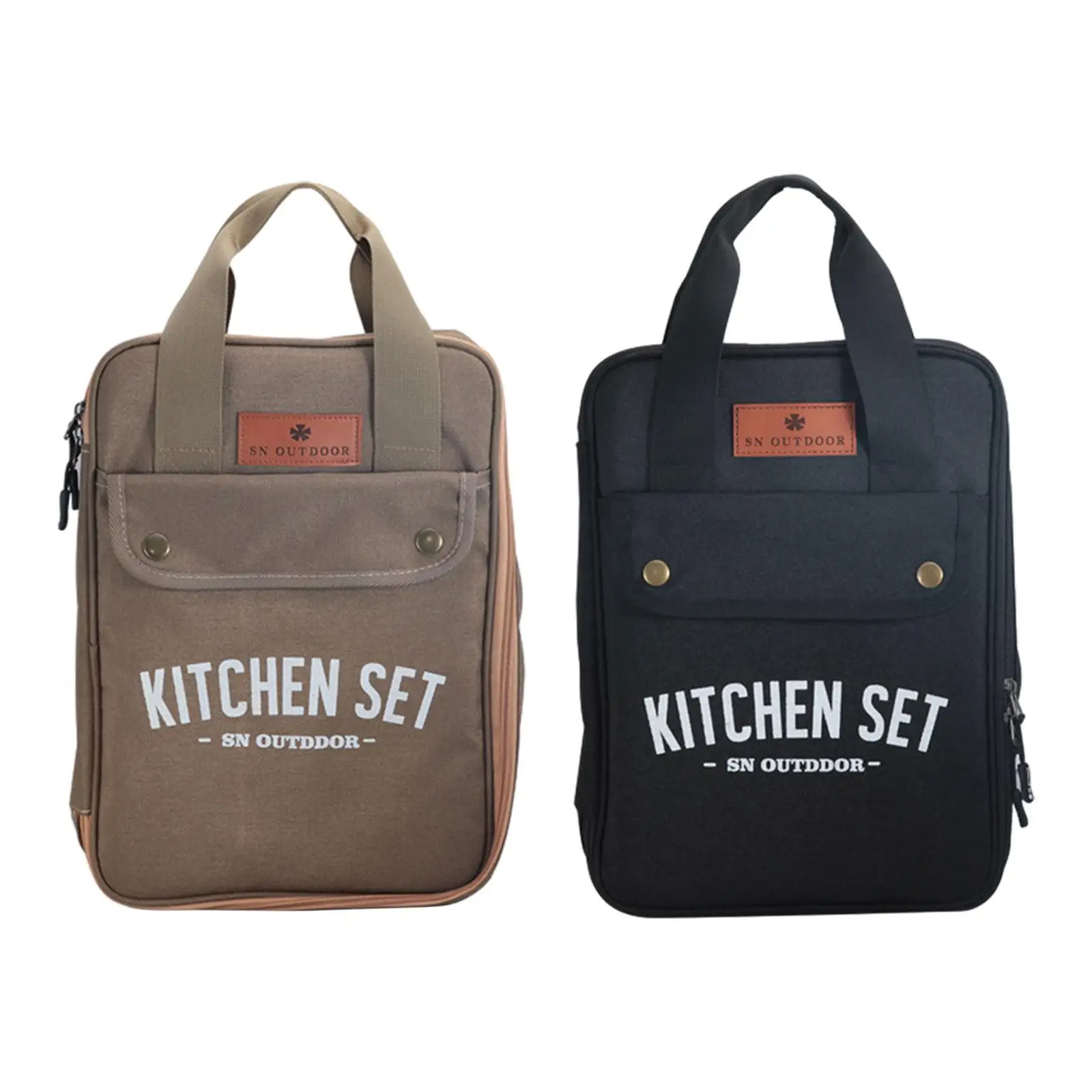 キャンプ用品オーガナイザー-食器バッグ-ピクニック用品オーガナイザーポーチ-キャンプ旅行用調理器具バッグ-バーベキュー料理-釣り用