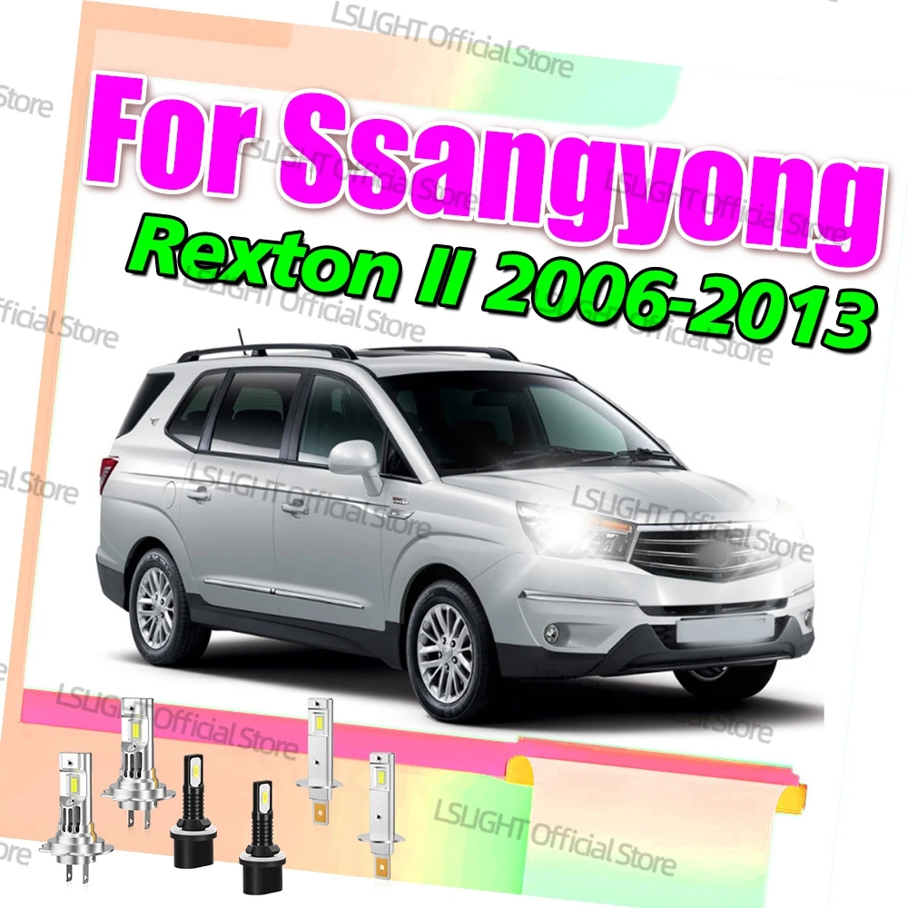 2/6x 6000K White Headlights 3570 CSP Fog Lamp Bulbs For SSANGYONG Rexton II Mk2 2006-2013 2007 2008 2009 2010 2011 2012 LED Kit